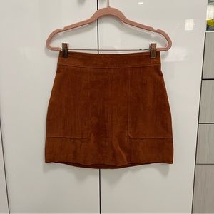H&M Rust Colored Suede Mini Skirt - Size 2